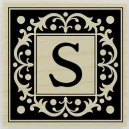 Flourish Square Monogram Stamp - 1.5" X 1.5" - Stamptopia