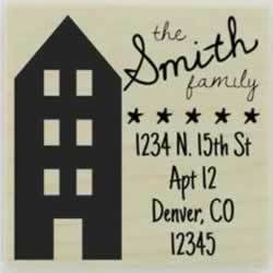 Four Level Home Address Stamp - 1.5" X 1.5" - Stamptopia