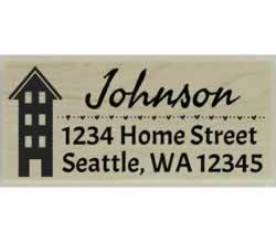 Four Level Home Return Address Stamp - 2.5" X 1" - Stamptopia