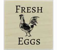 Fresh Chicken Eggs Custom Design Stamp - 1" X 1" - Stamptopia