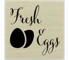 Fresh Eggs Design Rubber Stamp - 1.5" X 1.5" - Stamptopia