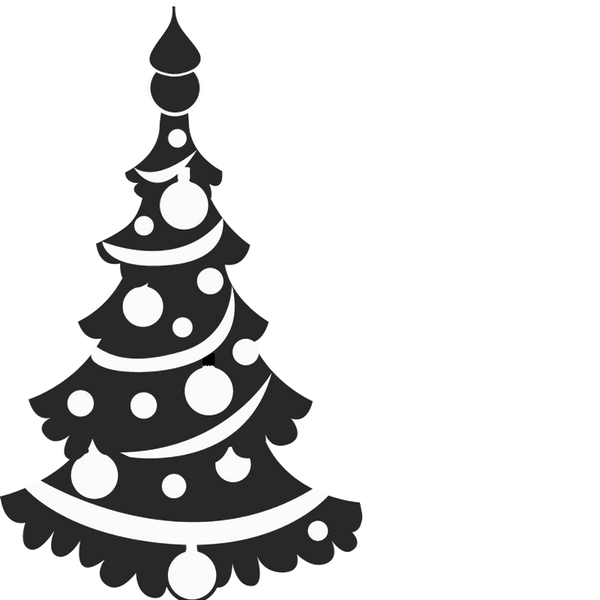 Garland Christmas Tree Rubber Stamp - Stamptopia