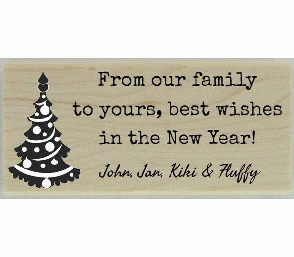 Garland Christmas Tree Stamp - 2.5" X 1" - Stamptopia