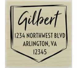 Gilbert Border Return Address Stamp - 2" X 2" - Stamptopia