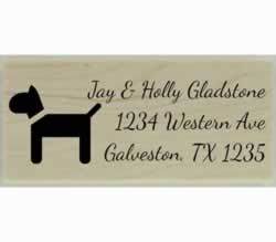 Gladstone Custom Dog Address Stamp - 2.5" X 1" - Stamptopia