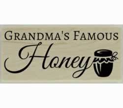 Grandma'S Famous Honey Rubber Stamp - 2" X 1" - Stamptopia