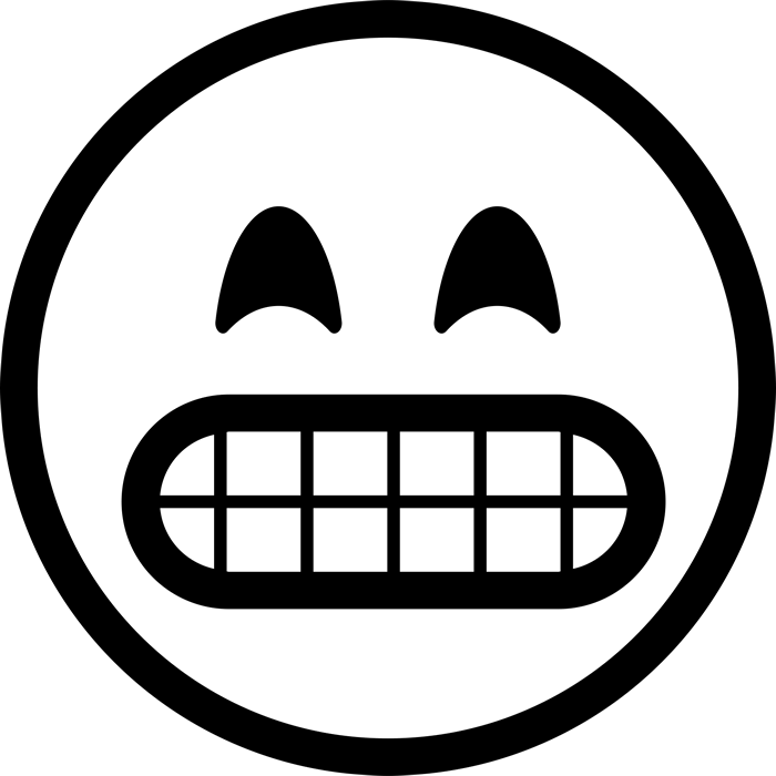 Grimacing Face Emoji Rubber Stamp - Stamptopia