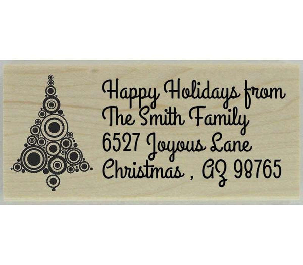 Groovy Christmas Tree Stamp - 2.5" X 1" - Stamptopia