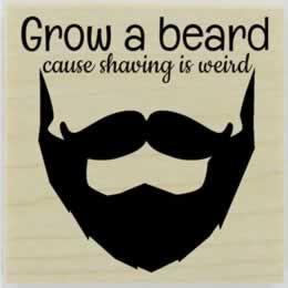 Grow A Beard! Rubber Stamp - 2" X 2" - Stamptopia