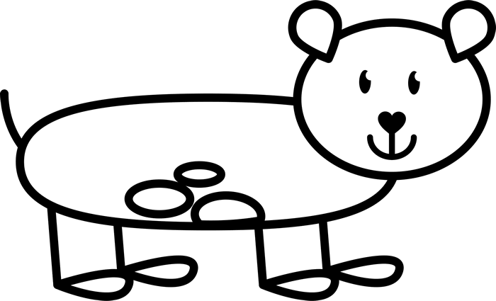 Guinea Pig Outline Rubber Stamp - Stamptopia