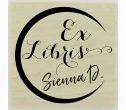 Half Circle Ex Libris Personal Library Stamp - 1.5" X 1.5" - Stamptopia