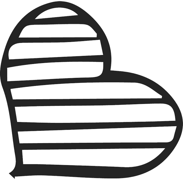 Handdrawn Striped Heart Stamp - Stamptopia