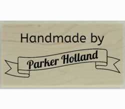Handmade Banner Custom Stamp - 1.5" X 0.75" - Stamptopia