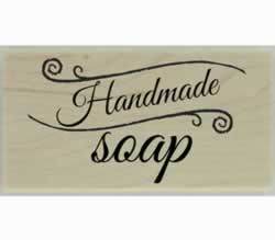 Handmade Border Soap Rubber Stamp - 3" X 1.5" - Stamptopia