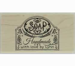 Handmade With Love Soap Personalized Stamp - 3" X 1.5" - Stamptopia