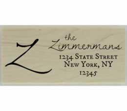 Handwritten Custom Monogram Address Stamp - 2.5" X 1" - Stamptopia