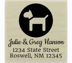 Hanson Custom Dog Address Stamp - 1.5" X 1.5" - Stamptopia