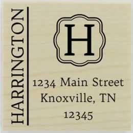 Harrington Decorative Monogram Address Stamp - 1.5" X 1.5" - Stamptopia
