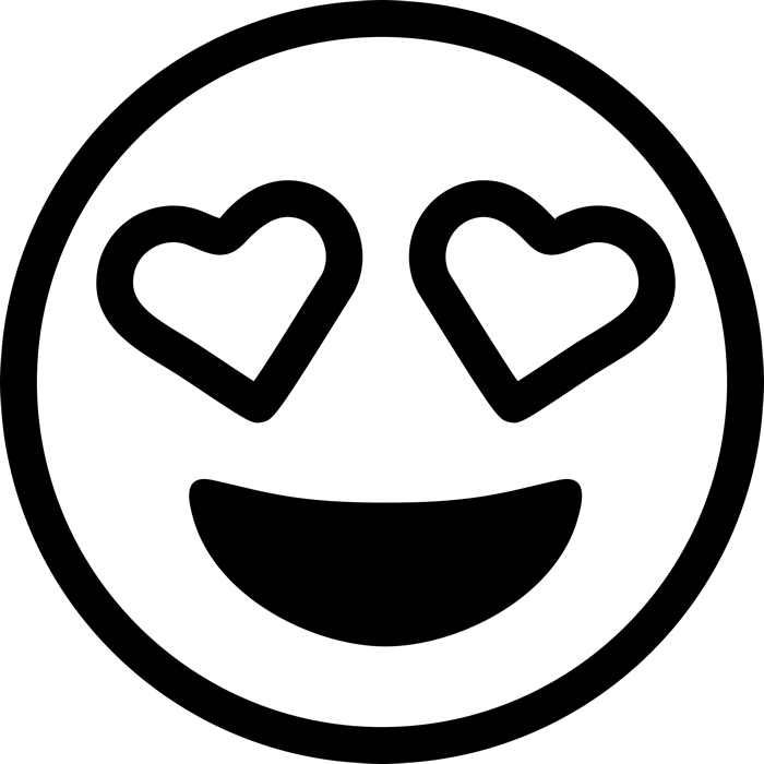 Heart Eyes Emoji Rubber Stamp - Stamptopia