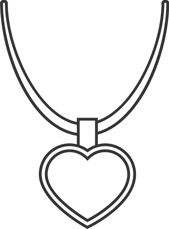 Heart Pendant Necklace Rubber Stamp - Stamptopia