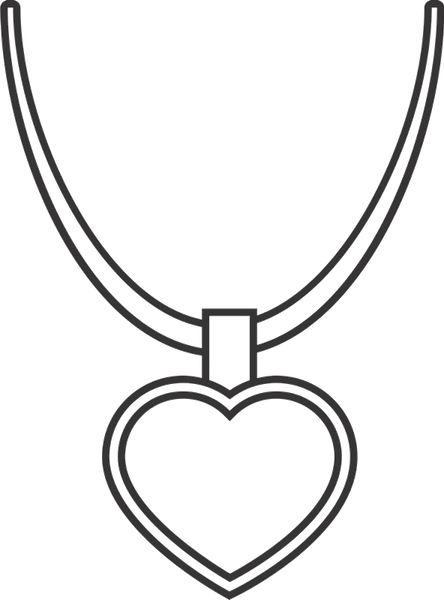 Heart Pendant Necklace Rubber Stamp - Stamptopia