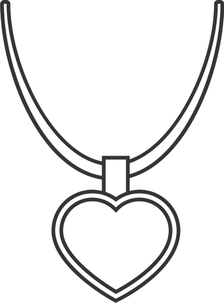 Heart Pendant Necklace Rubber Stamp - Stamptopia