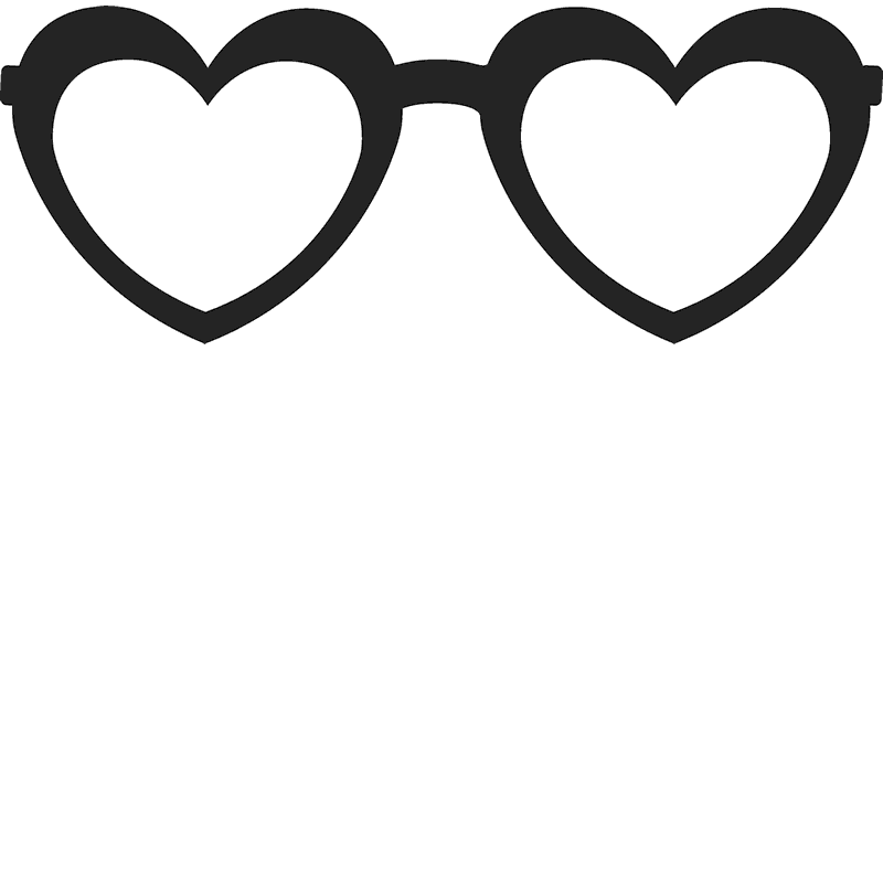 Heart-Shaped Glasses Stamp - Stamptopia