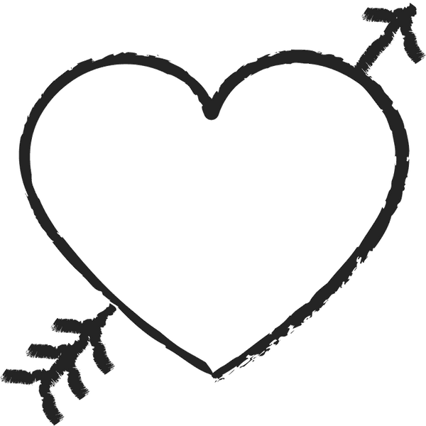 Heart With Arrow Rubber Stamp - Stamptopia