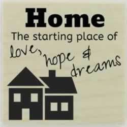 Home Is The Starting Place Quote Stamp - 1.5" X 1.5" - Stamptopia
