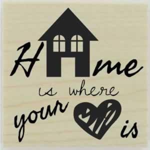 Home Is Where Your Heart Is Stamp - 1.5" X 1.5" - Stamptopia