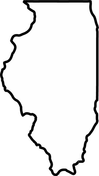 Illinois Outline Rubber Stamp - Stamptopia