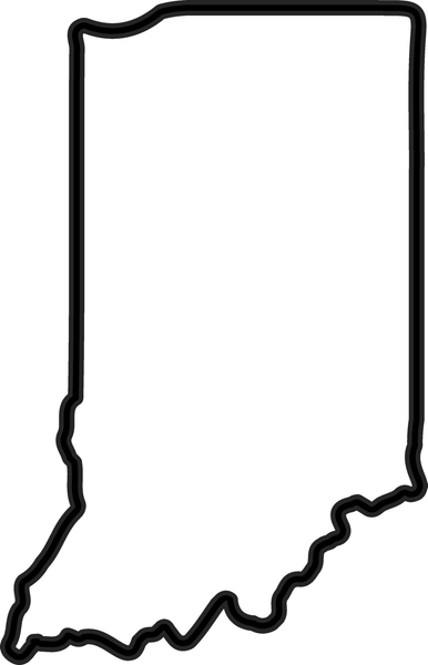 Indiana Outline Rubber Stamp - Stamptopia