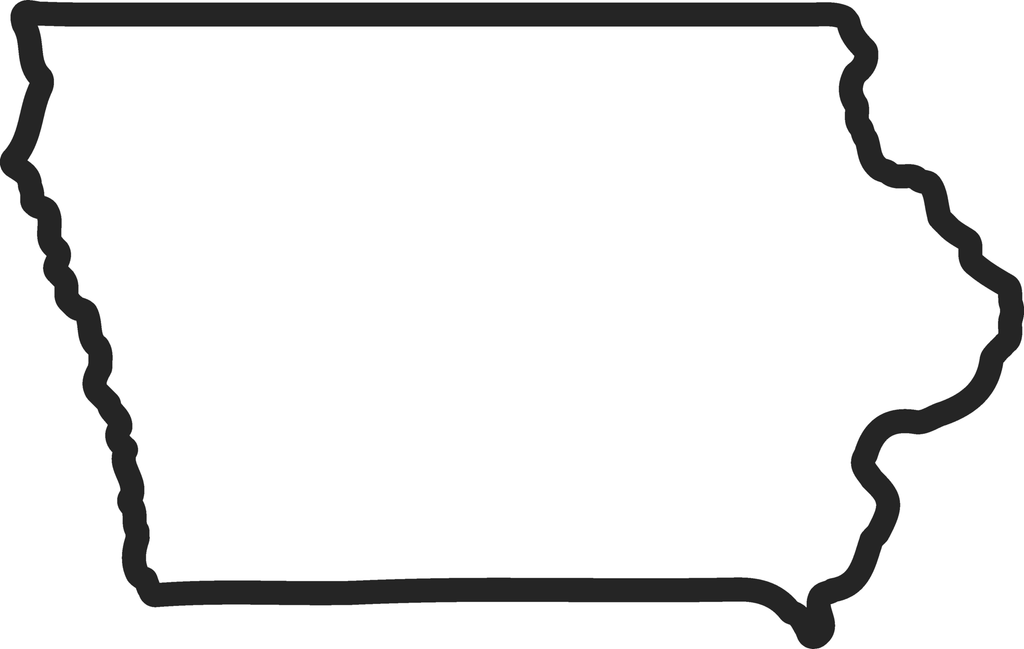 Iowa Outline Rubber Stamp - Stamptopia