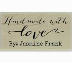 Jasmine Handmade With Love Custom Stamp - 1.5" X 0.75" - Stamptopia