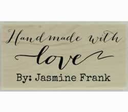 Jasmine Handmade With Love Custom Stamp - 1.5" X 0.75" - Stamptopia