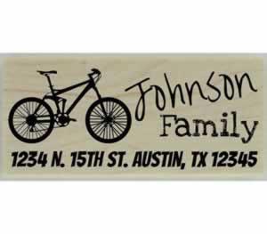 Johnson Personalized Bicycle Address Stamp - 2.5" X 1" - Stamptopia