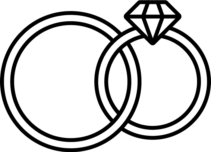Joined Wedding Rings Stamp - Stamptopia