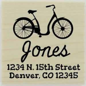 Jones Bicycle Return Address Stamp - 1.5" X 1.5" - Stamptopia