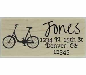 Jones Bike Return Address Stamp - 2.5" X 1" - Stamptopia