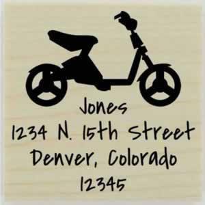 Jones Personalized Bike Address Stamp - 1.5" X 1.5" - Stamptopia