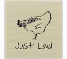 Just Laid With Chicken Design Stamp - 1" X 1" - Stamptopia