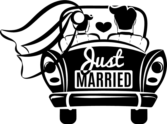 Just Married Car Rubber Stamp - Stamptopia