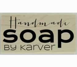 Karver Handmade Soap Rubber Stamp - 3" X 1.5" - Stamptopia