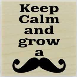 Keep Calm And Grow A Mustache Stamp - 2" X 2" - Stamptopia