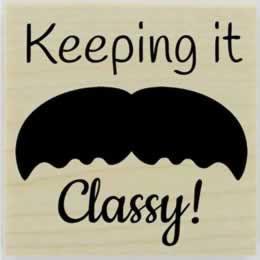 Keeping It Classy! Moustache Stamp - 2" X 2" - Stamptopia