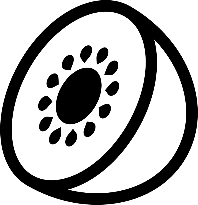 Kiwi Outline Rubber Stamp - Stamptopia