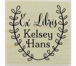 Leafy Branch Ex Libris Library Book Stamp - 1.5" X 1.5" - Stamptopia