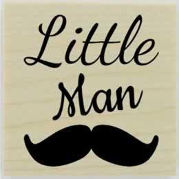 Little Man Moustache Stamp - 2" X 2" - Stamptopia
