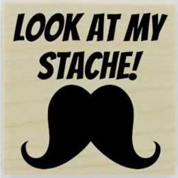 Look At My Stache! Rubber Stamp- 2" X 2" - Stamptopia