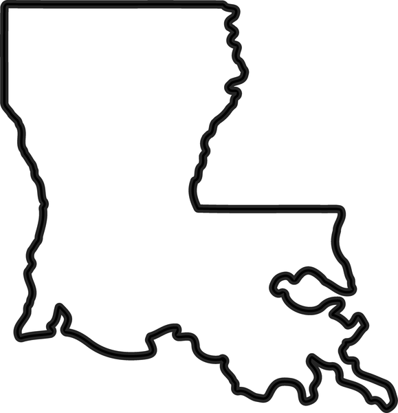 Louisiana Outline Rubber Stamp - Stamptopia